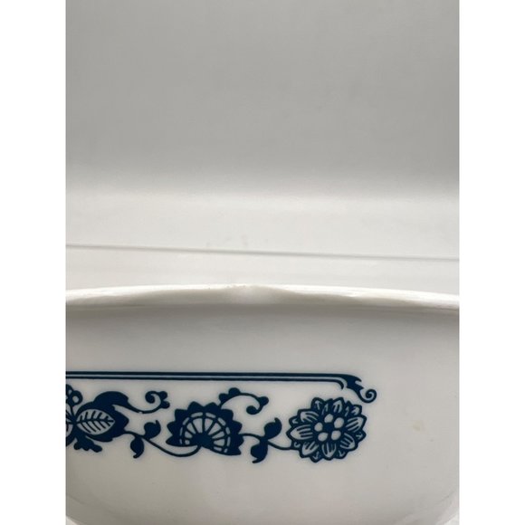 Vintage Corelle Vitrelle Glass Old Town Blue Onion Banded Cereal Soup Bowls 4 Pc - Picture 7 of 8